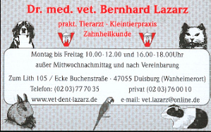 Dr. med. vet. Bernhard Lazarz (Zahnheilkunde)